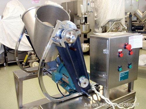 Used Patterson Kelley Twin Shell Blender, 16 Quart. Stainless steel construction. Standard access ports with covers, pin & intensifier bar driven by a 3/4 HP 115/230 volt, shell drive 1/3 HP 115 volt...