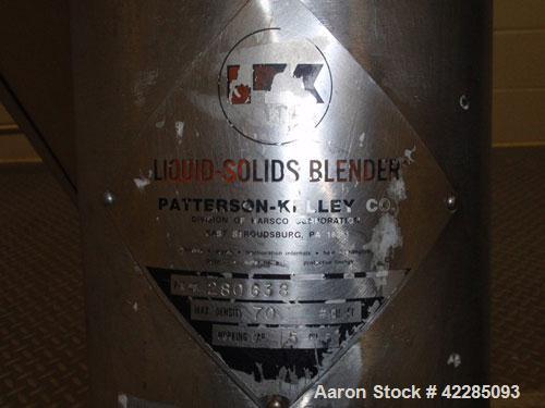 Used Stainless Steel Patterson Kelley Twin Shell Blender, 5 Cubic Feet