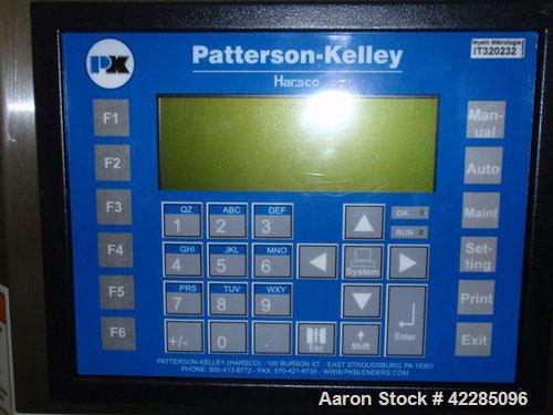 Unused- Patterson Kelley Twin Shell Blender, 2 Cubic Feet. Stainless steel construction. 62 lbs/cu. ft. max material density. Standard access ports with covers, intensifier Harsco touch screen contro...