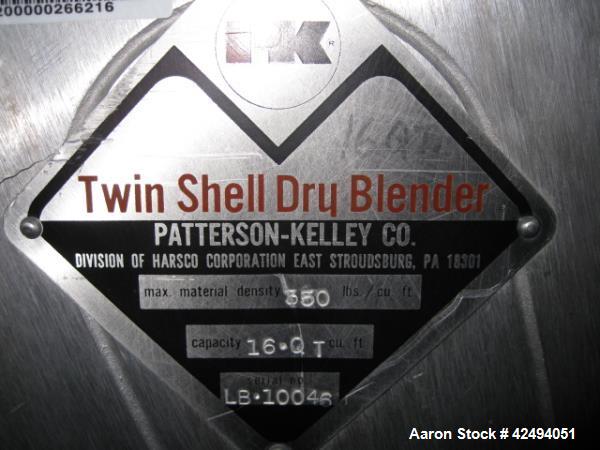Used Stainless Steel Patterson Kelley 16 quart twin shell blender