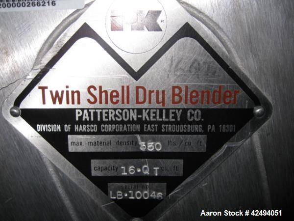 Used- Stainless Steel Patterson Kelley 16 quart twin shell blender