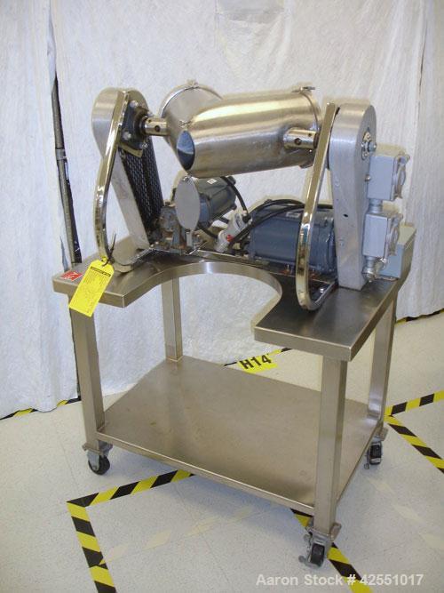 Used Patterson-Kelley 8 Quart Twin Shell Blender, Stainless Steel Shell. Provision for bar less bar, 1/6 hp, 115 volt main drive, 3/4 hp, 115 volt bar drive, serial# LB-5633. AS IS WHERE IS, LOADING ...