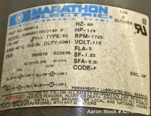 Used Patterson-Kelley Twin Shell Liquid Solids Blender, (0.26) Cubic Feet Capacity (8 Quart). Plexiglass shell with (2) 7-1/2" diameter charge ports with covers. (1) Intensifier bar. Shell driven by ...