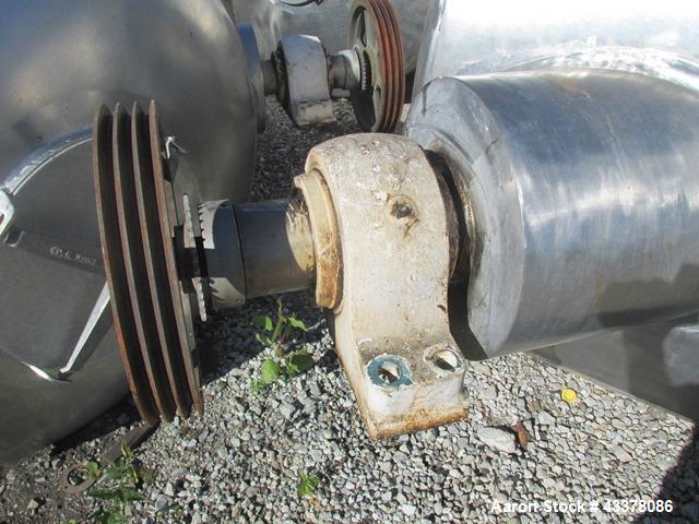 Used Patterson-Kelley twin shell blender, 150 cu. Ft, stainless steel construction, rated 50 lbs/cu. ft. max material density, with high speed bar, approx. 15 hp XP variable speed drive, with stainle...