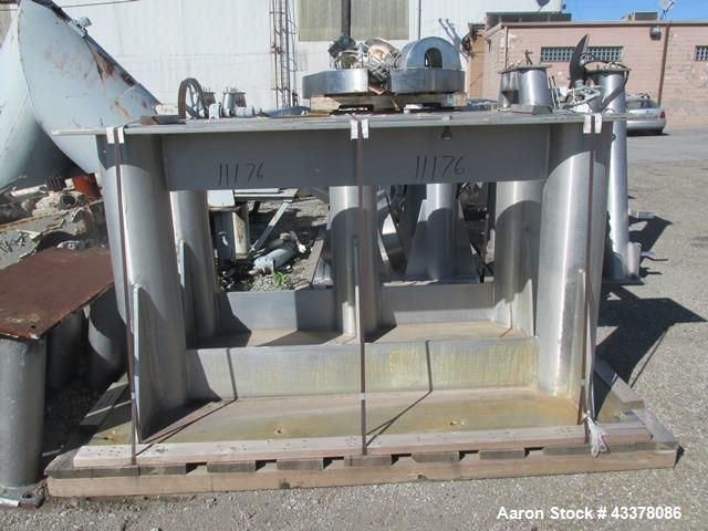 Used Patterson-Kelley twin shell blender, 150 cu. Ft, stainless steel construction, rated 50 lbs/cu. ft. max material density, with high speed bar, approx. 15 hp XP variable speed drive, with stainle...