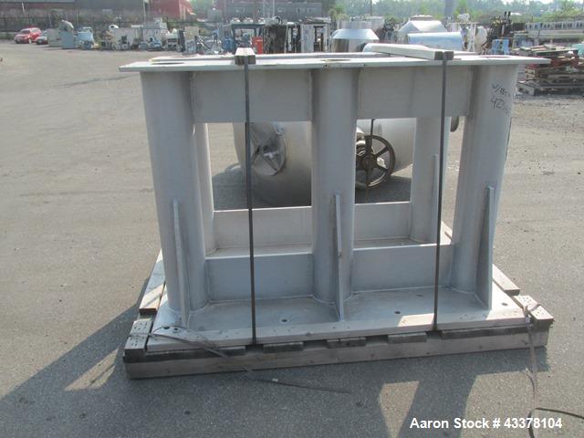 Used Patterson-Kelley 75 Cubic Feet Twin Shell Blender. Stainless steel construction, rated for 50 pounds a cubic foot maximum material density, provision for high speed bar less bar and internals dr...