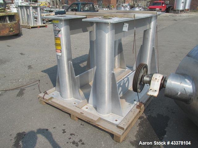Used Patterson-Kelley 75 Cubic Feet Twin Shell Blender. Stainless steel construction, rated for 50 pounds a cubic foot maximum material density, provision for high speed bar less bar and internals dr...