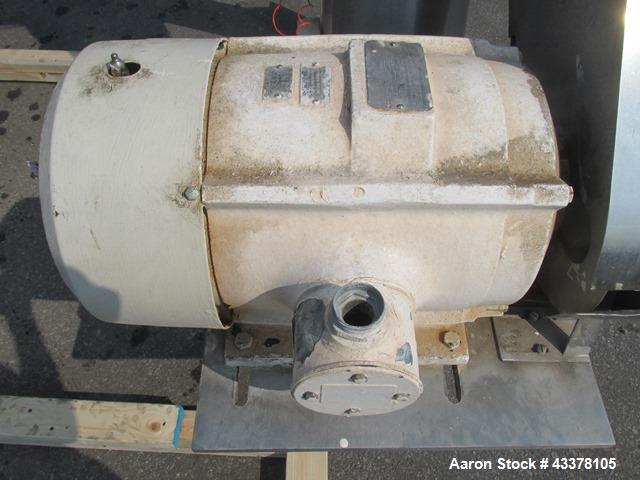Used Patterson-Kelley 50 Cubic Feet Twin Shell Blender. Stainless steel construction, rated for 50 pounds per cubic foot maximum material density, 5 hp variable speed shell motor drive, provision for...