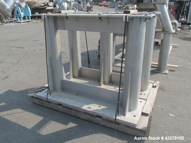 Used Patterson-Kelley 50 Cubic Feet Twin Shell Blender. Stainless steel construction, rated for 50 pounds per cubic foot maximum material density, 5 hp variable speed shell motor drive, provision for...