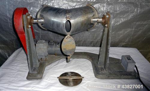 Used Stainless Steel Patterson Kelley Twin Shell Dry Blender, 4 Quart Capacity (0.16 Cubic Feet)