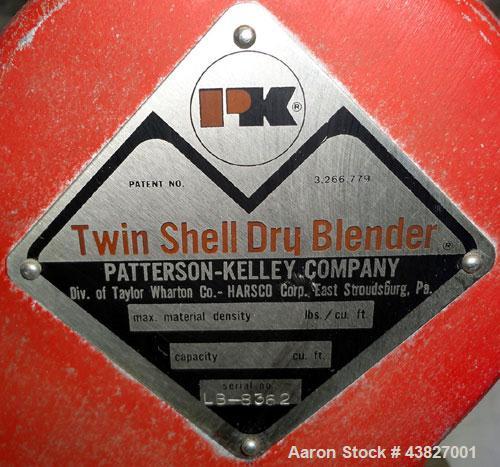 Used Stainless Steel Patterson Kelley Twin Shell Dry Blender, 4 Quart Capacity (0.16 Cubic Feet)