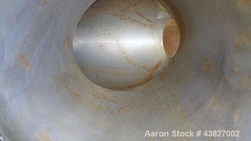 Used Patterson Kelley Twin Shell Dry Blender, 4 Quart Capacity (0.16 Cubic Feet), 304 Stainless Steel. (2) 5-1/2” diameter charge ports with quick release covers. Shells 5-1/2” diameter x 9-1/2” deep...