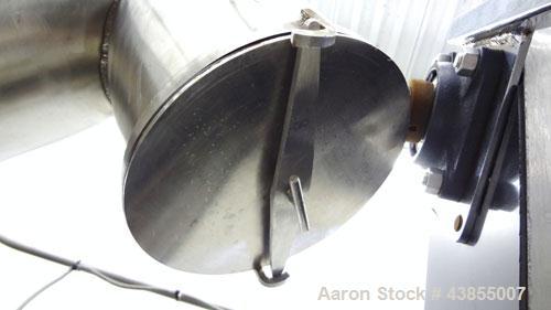 Used Patterson Kelley Twin Shell Liquid Solids Blender, 0.26 Cubic Feet Capacity (8 Quart), 304 Stainless Steel. 140 Pounds per cubic foot maximum material density. 2) 7” Diameter charge ports with q...