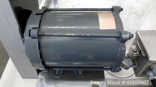 Used Patterson Kelley Twin Shell Liquid Solids Blender, 0.26 Cubic Feet Capacity (8 Quart), 304 Stainless Steel. 140 Pounds per cubic foot maximum material density. 2) 7” Diameter charge ports with q...
