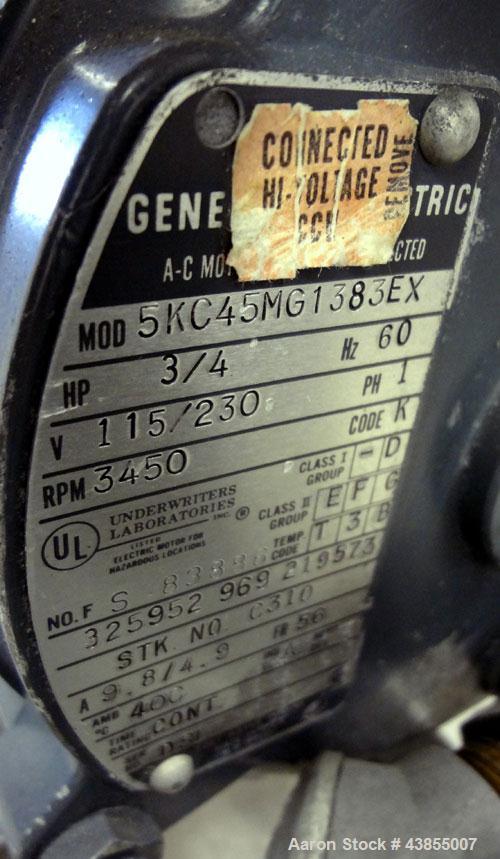 Used Patterson Kelley Twin Shell Liquid Solids Blender, 0.26 Cubic Feet Capacity (8 Quart), 304 Stainless Steel. 140 Pounds per cubic foot maximum material density. 2) 7” Diameter charge ports with q...