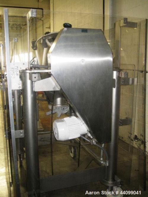 Used Patterson-Kelley Twin Shell Dry Blender, 2 Cubic Feet, Stainless Steel. 60 Pounds a cubic foot maximum material density, standard charge ports with covers. 1hp Bar dive, 2hp, 230/460 volt shell ...