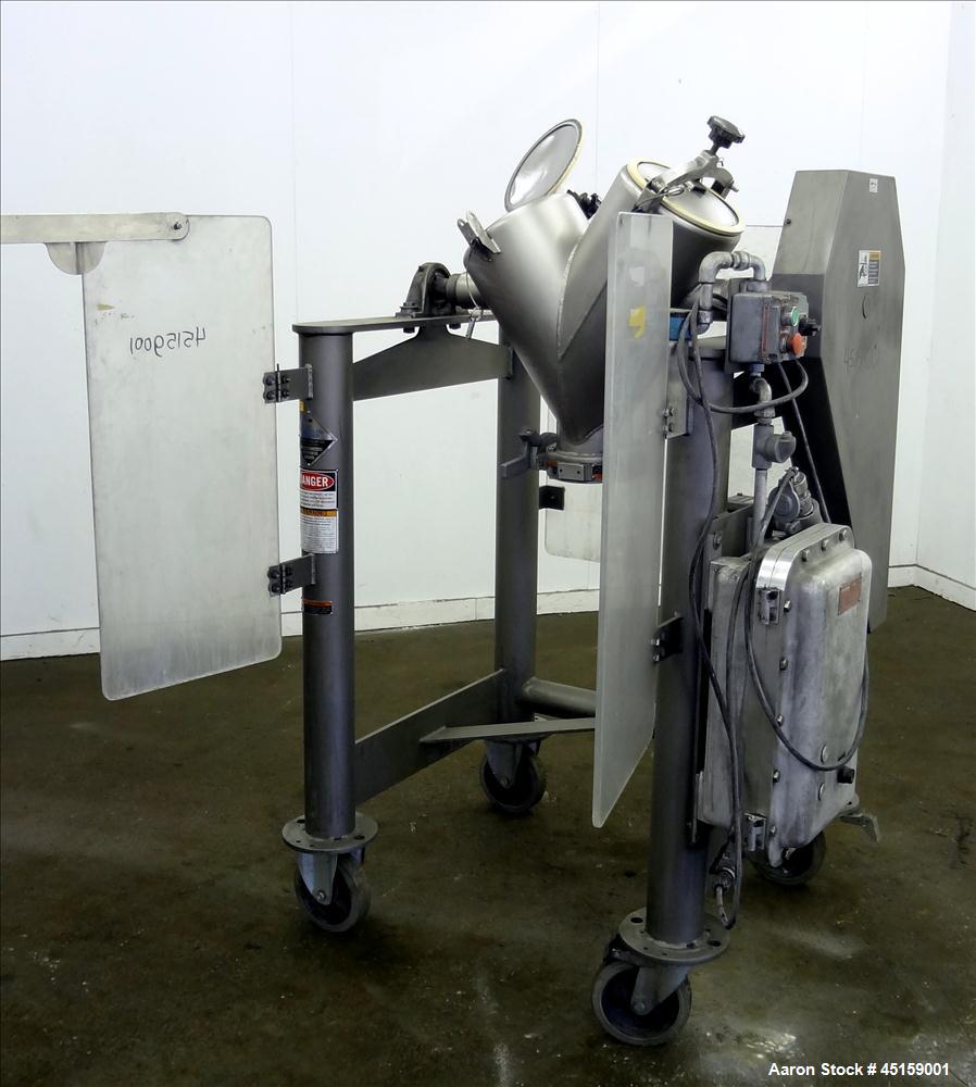 Used Stainless Steel Patterson Kelley Twin Shell Cross Flow Blender, 1 Cubic Fe