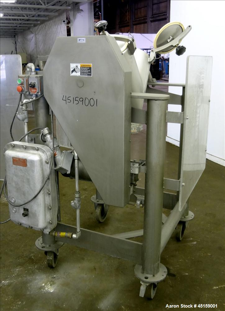 Used Stainless Steel Patterson Kelley Twin Shell Cross Flow Blender, 1 Cubic Fe