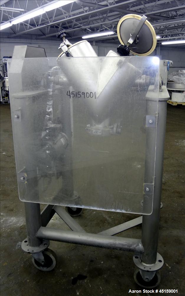 Used Stainless Steel Patterson Kelley Twin Shell Cross Flow Blender, 1 Cubic Fe