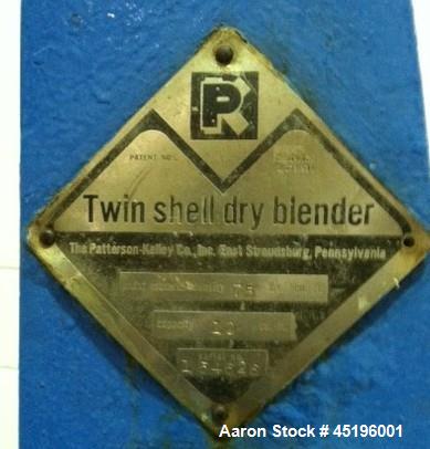 Used- Stainless Steel Patterson Kelley Twin Shell / V-Blender, 10 cubic foot capacity