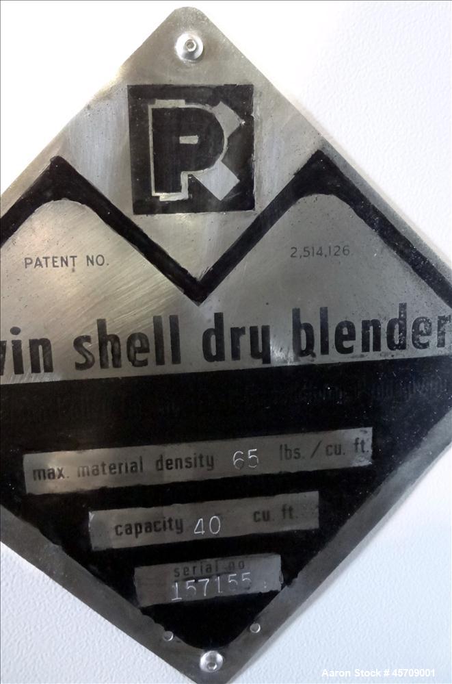 Used Patterson Kelley Twin Shell Dry Blender, 40 Cubic Feet Capacity