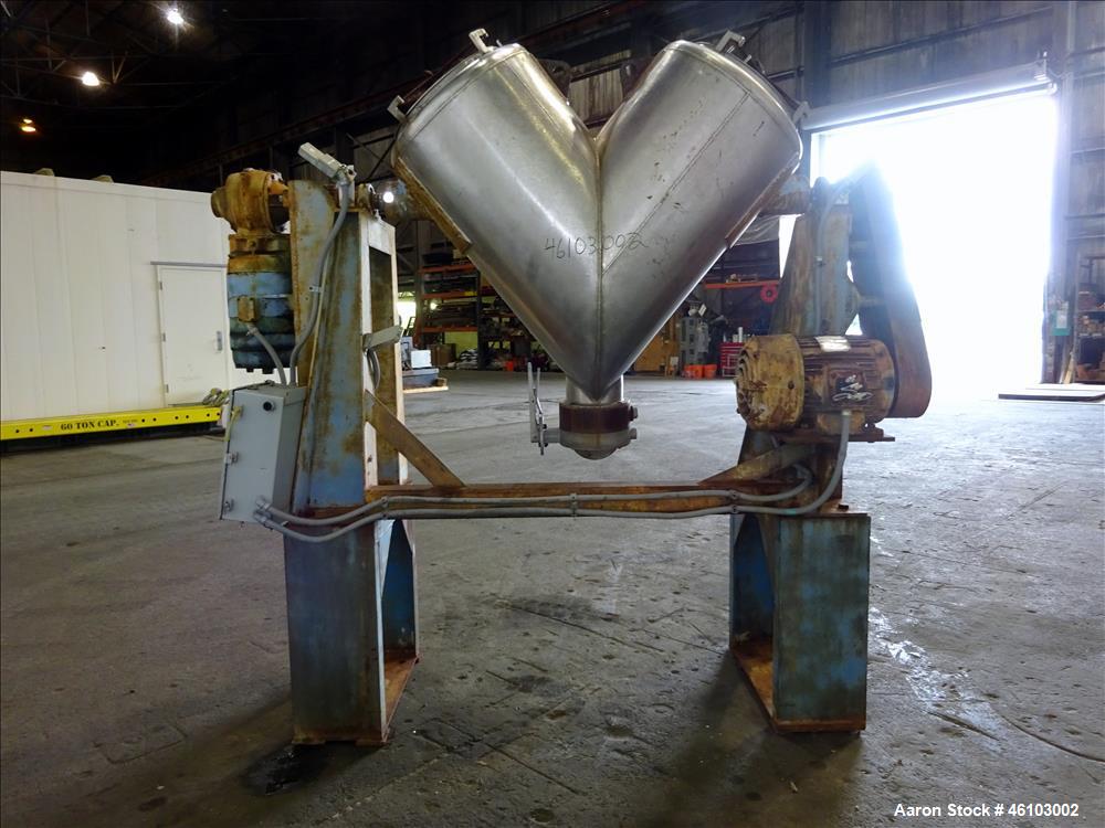 Used Twin Shell Blender, Approximate 20 Cubic Feet, 304 Stainless Steel.