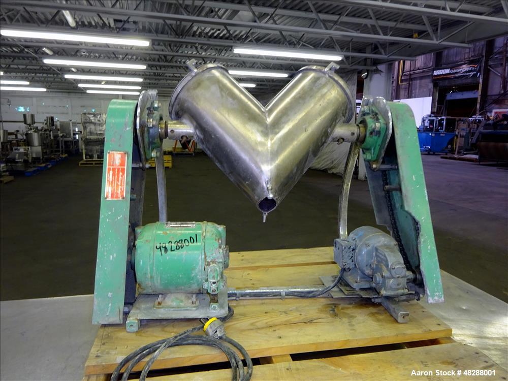 Used Patterson Kelley V-Blender, Approximate 8 Quart (0.26 Cubic Feet), 304 Sta