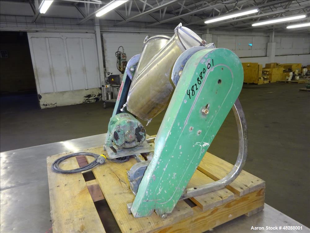 Used Patterson Kelley V-Blender, Approximate 8 Quart (0.26 Cubic Feet), 304 Sta