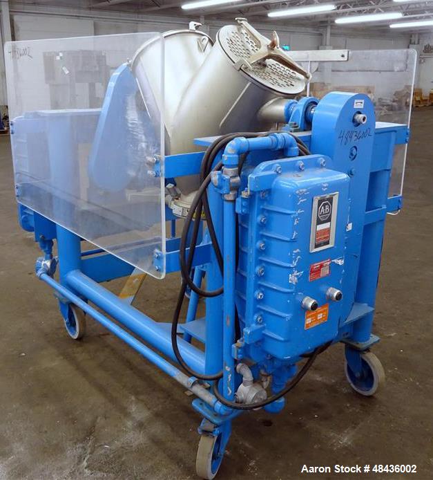 Used Patterson-Kelley twin Shell Dry Blender, 2 Cubic Feet, 316 Stainless Steel