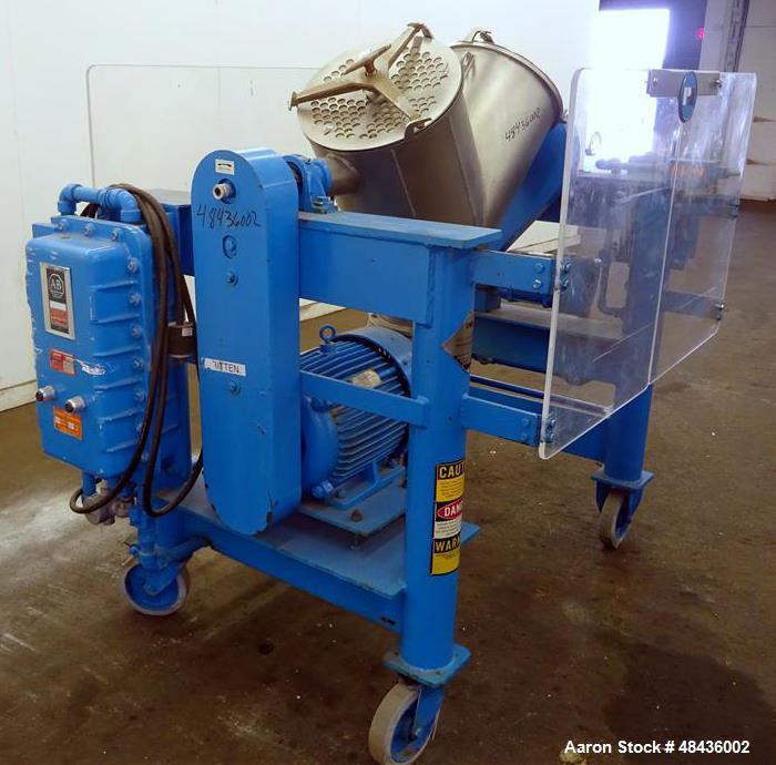 Used Patterson-Kelley twin Shell Dry Blender, 2 Cubic Feet, 316 Stainless Steel