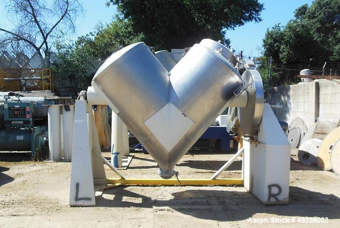 Used Patterson-Kelley Twin Shell Blender – 50 Cu. Ft., 304 SS, 5 HP Motor, Butterfly Valve