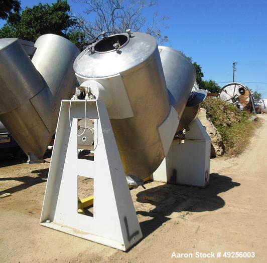 Used Patterson-Kelley Twin Shell Blender – 50 Cu. Ft., 304 SS, 5 HP Motor, Butterfly Valve