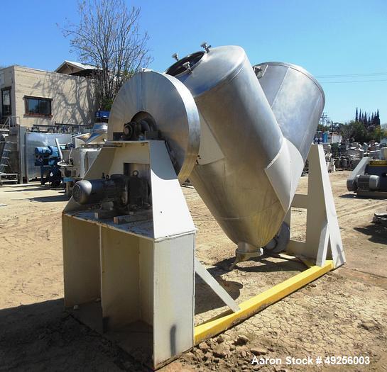 Used Patterson-Kelley Twin Shell Blender – 50 Cu. Ft., 304 SS, 5 HP Motor, Butterfly Valve