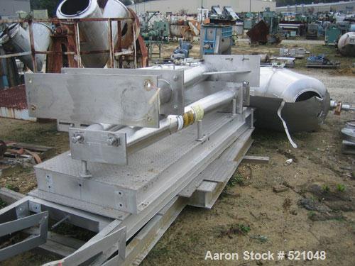 USED: 20 cu ft Patterson Kelley twin shell blender, stainless steelconstruction. Rated 65#/cu ft max material density, with liquid feedintensifier bar with drive and main drive on stands.