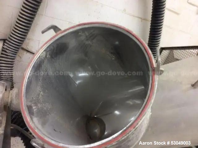 Used Patterson-Kelley 3 Cubic Foot V-blender, Stainless Steel. Max material density 230lbs per cubic foot. Quick change covers. Center bottom outlet with manual butterfly valve. Mounted on stand. Uni...