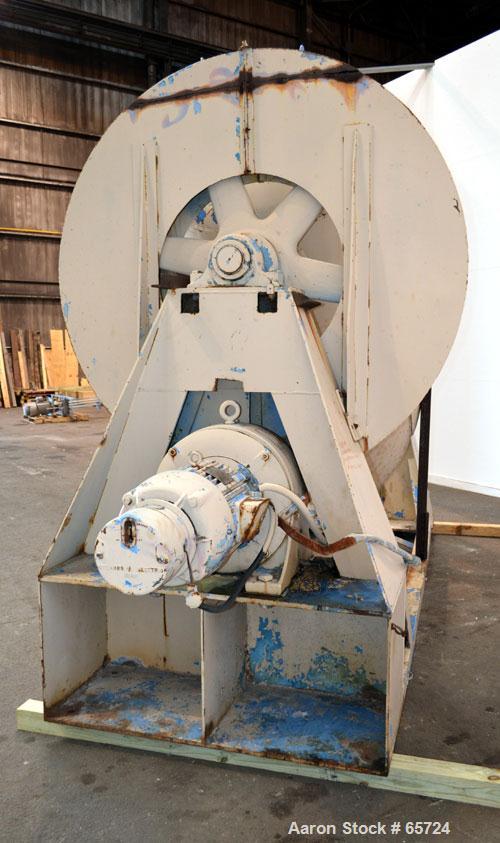 Used Patterson-Kelley Twin Shell Dry Blender, 75 Cubic Feet Working Capacity, Carbon Steel. Maximum material density 185 pounds a cubic foot. 18" Diameter charge ports with quick release covers, 12" ...