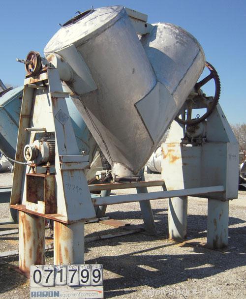 Used Stainless Steel Patterson Kelley Twin Shell Liquid Solids Blender, 75 Cu F