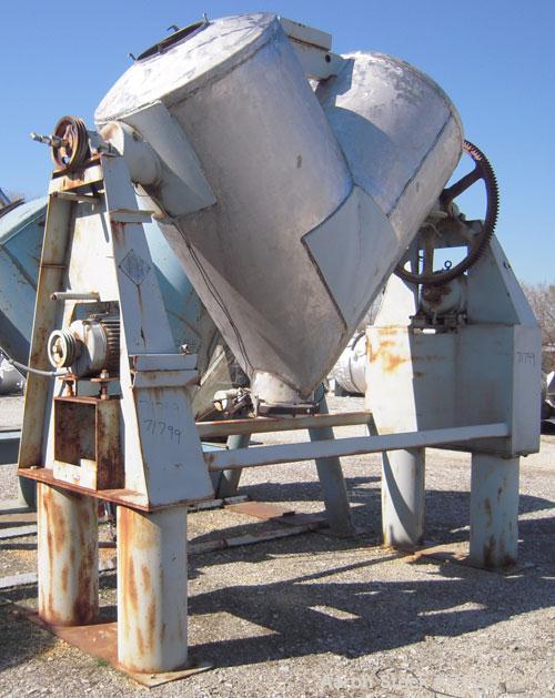 Used Stainless Steel Patterson Kelley Twin Shell Liquid Solids Blender, 75 Cu F