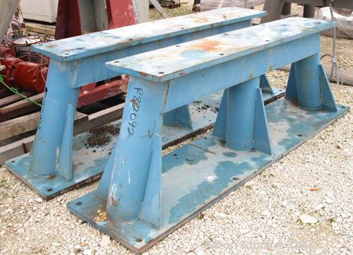 USED: Patterson Kelley Cross Flow Blender, 75 cubic feet, carbon steel. 105# cubic foot max material density. (2) 18" top charge ports with quick release covers. Shell driven by a 20 hp, 3/60/230/460...
