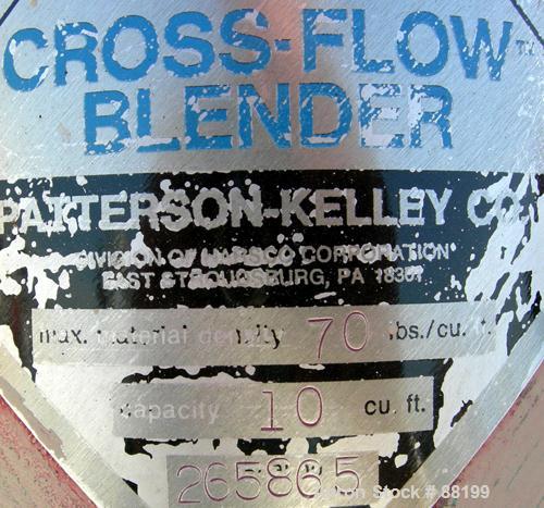 Used Stainless Steel Patterson Kelly Twin Shell Cross Flow Blender, 10 Cubic Fe