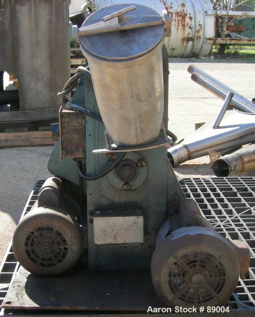 Used: Stainless Steel Patterson Kelley twin shell liquid solids blender, 2 quart capacity (.06 cubic feet)