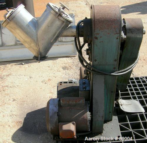 Used: Stainless Steel Patterson Kelley twin shell liquid solids blender, 2 quart capacity (.06 cubic feet)