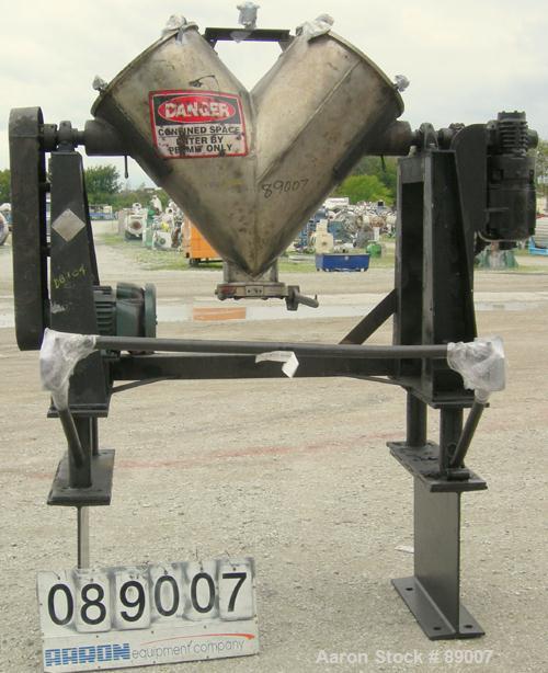Used: Stainless Steel Patterson Kelley twin shell dry blender, 5 cubic foot capacity