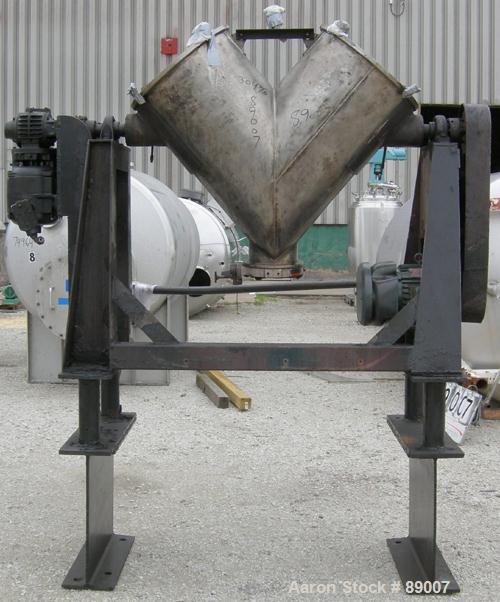 Used: Stainless Steel Patterson Kelley twin shell dry blender, 5 cubic foot capacity