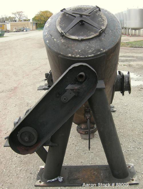 USED: Patterson Kelley twin shell blender, 20 cubic foot capacity, 304 stainless steel. Max material density 105 pounds per cubic foot. (2) 18" diameter charge ports with quick release covers. Shell ...