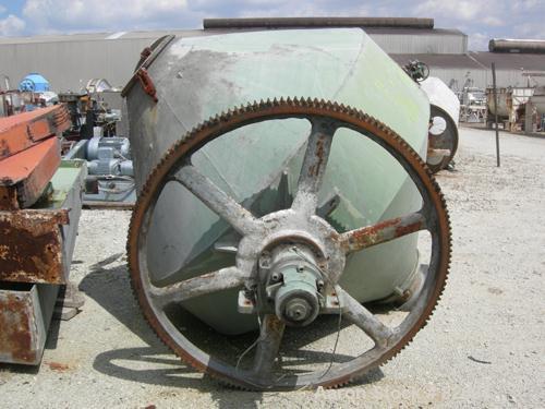 USED: Patterson Industries double cone blender, 135 cu ft working, 193 total. 304 stainless steel. 90" diameter x 24" straight side x 48" cones. 18" charge port with cover, 8" center bottom outlet wi...