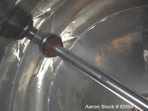 USED: Patterson Industries double cone blender, 135 cu ft working, 193 total. 304 stainless steel. 90" diameter x 24" straight side x 48" cones. 18" charge port with cover, 8" center bottom outlet wi...