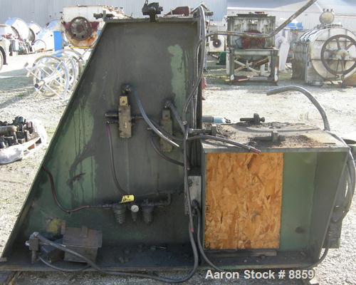 USED: Patterson Industries double cone Thoroblender, 164 cubic foot working capacity, 234 total, carbon steel. Approximate 96" diameter x 23" straight side x 56" and 59" cones. 16" diameter top port ...