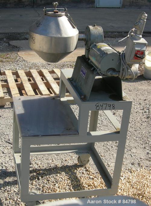 Used Stainless Steel Paul O Abbe Double Cone Blender, Model 12RCB, (0.3) Cubic 