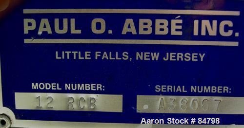 Used Stainless Steel Paul O Abbe Double Cone Blender, Model 12RCB, (0.3) Cubic 